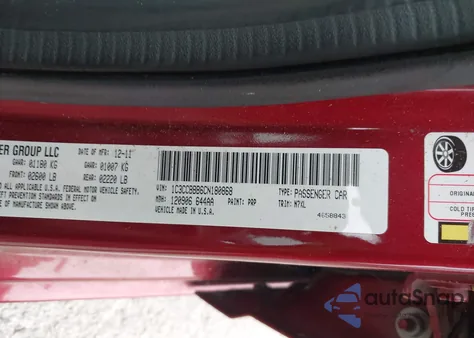 2012 Chrysler 200 Touring z USA, uszkodzony, nr VIN 1C3CCBBB6CN180868